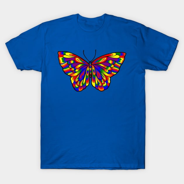 Rainbow Butterfly T-Shirt by AlondraHanley